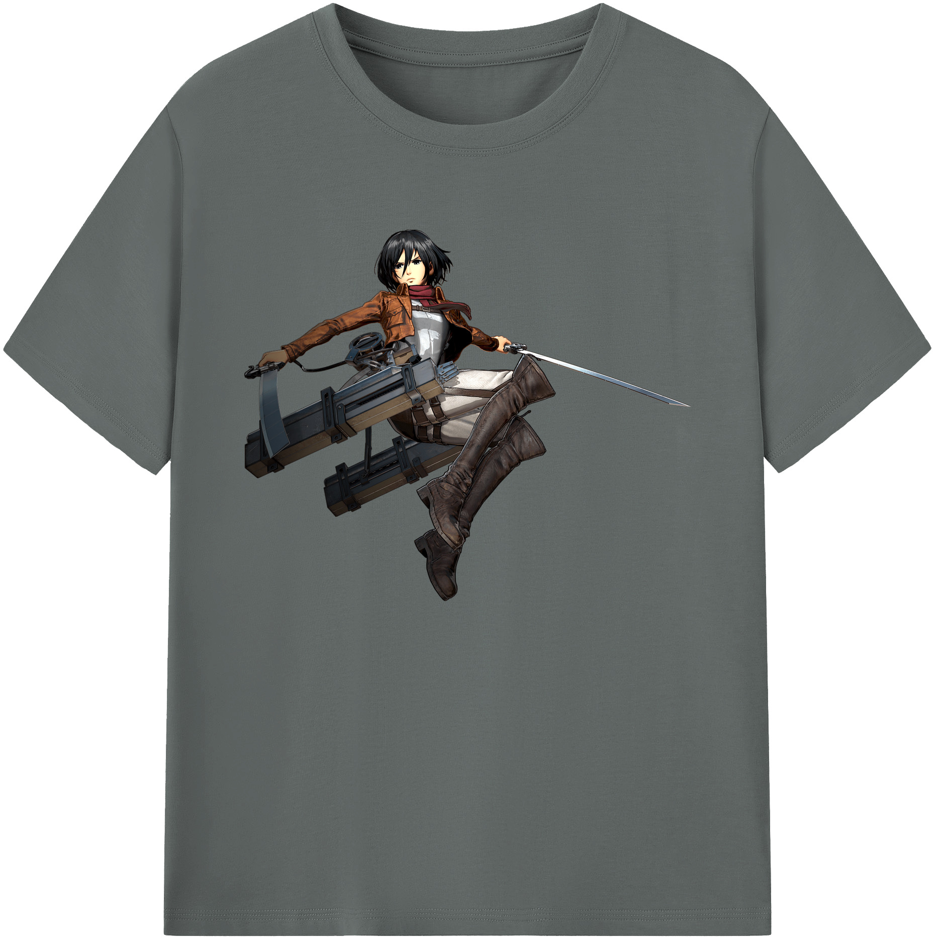 （画像用） 進撃の巨人 ミカサ·アッカーマン Attack on Titan Mikasa Ackerman 綿100％ メンズ半袖Tシャツ｜肌触りやわらか＆通気性